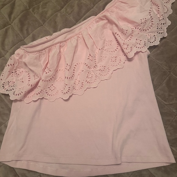 Old Navy pink one shoulder ruffle top size 2x - Picture 4 of 6